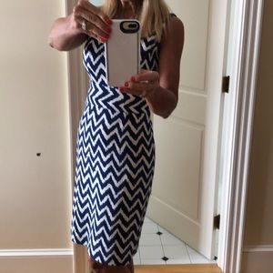 Milly New York Navy & White Chevron Dress Size 0